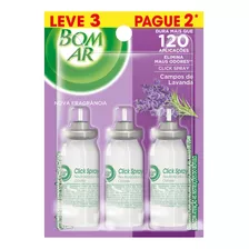 Neutralizador De Odores Campos De Lavanda Click Spray Bom Ar Blister 12ml Cada Refil Leve 3 Pague 2 Unidades