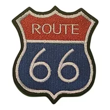 Parche Bordado Route 66 Motos Frente 8cm X 7cm