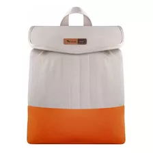 Mochila Maternidade Coleção Cores - Creme E Laranja