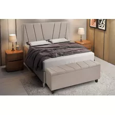 Recamier Baú Sapateira Closet Cama Luxo 160cm Casal