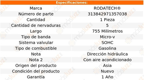 (1) Banda Accesorios Micro-v Saturn Sl 4 Cil 1.9l C/aa 92 Foto 2