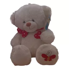 Peluche Oso Blanco Moño Bordado San Valentin 