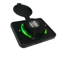 Tomada Carregador Usb Veicular Van Motorhome Barco Led Verde