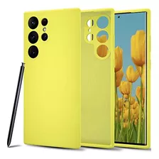 Funda Silicone Rubber Para Galaxy S23 Ultra Amarillo