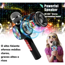 Microfone Youtuber C/ Caixa De Som Speaker Grava E Muda Voz Cor Preto