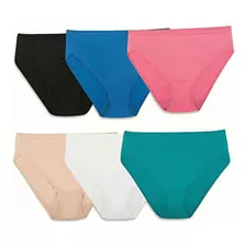 Fruit Of The Loom Women's 6 Pack Microfiber Hi-cut Panties,