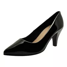 Scarpin Sto Baixo Fino Luiza Sobreira Verniz Preto Mod. 2223