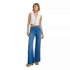 Calça Jeans Feminina Pantalona Cintura Alta - Hering - H9g9