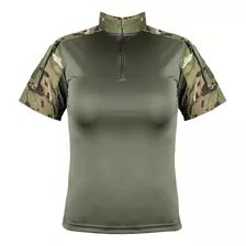 Camisa Combat Shirt Tático Militar Feminina Manga Curta