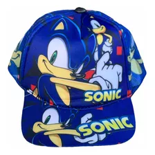 Boné Infantil Sonic Azul Meninos Chapéu Ajustável