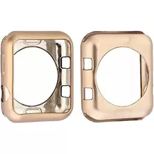 Capa Silicone Proteção Case Para A. Watch E Iwo 42mm Dourado