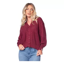 Casaco Feminino Biamar Tricot De Algodão Bordô