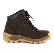 Bota Coturno Exclusiva Masculina Cafe Couro Arizona 