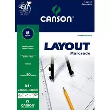 Bloco Canson Layout Margeado 230mmx320mm Branco 50 Fls 63g/m