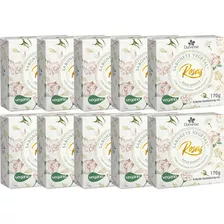 10un Sabonete Vegetal Rosas Brancas 170g Davene