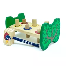 Bate Pino Bancadinha Newart Brinquedo Montessori Madeir Bebe