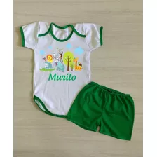 Body Safari Conjuntinho Com Shorts Para Bebê Com Nome