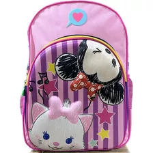 Mochila Disney Tsum Tsum Minnie Y Marie 3d Diseño De La Tela Brillante