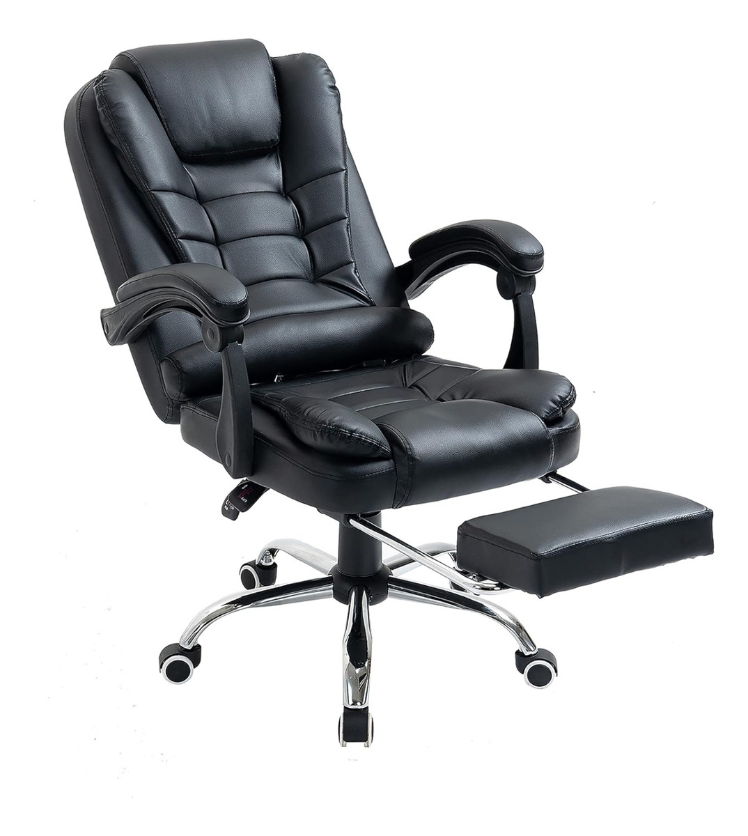 Silla Sillon Oficina Ejecutivo Escritorio Gerencial Pc Cuota Color Negro Material Del Tapizado Cuero Sintético