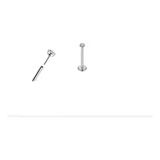 Piercing Labret Australiano 100% Titânio Haste Fina Push In