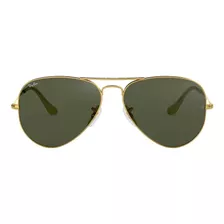 Óculos De Sol Polarizados Ray-ban Aviator Classic Large, Design Piloto, Cor Polished Black Armação De Metal Cor Polished Black, Lente Green De Cristal Clássica, Haste Polished Black De Metal - Rb3025