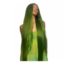 Peluca Lace Front Verde 38 Pulgadas Densidad 150%