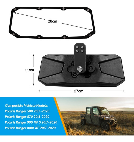 Retrovisor Utv Para Polaris Ranger 500 570 900 1000 Xp Foto 7