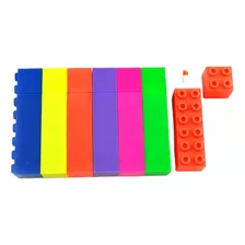 M048-pct 6 Cores Mini Marca Texto Lego Fluorescente De Bloco