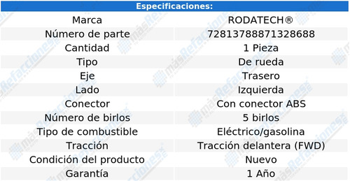 Maza Rueda Tras Izquierda Rx400h 3.3l V6 06 Al 08 Rodatech Foto 5