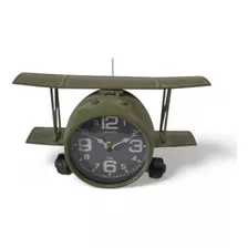 Relógio De Mesa Avião De Metal 1886 Verde Verito