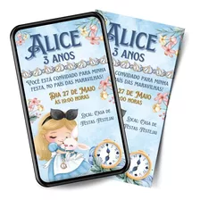Convite De Aniversário Digital Virtual Alice Envie Por Whats