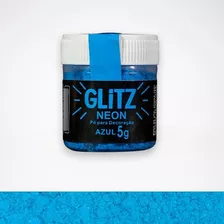 Glitter Comestível Neon Azul Corante Pó Para Decoração