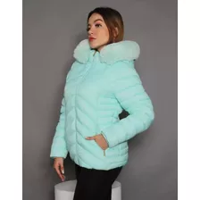 Jaqueta Blusa Feminina Puffer Forrada Impermeável Inverno