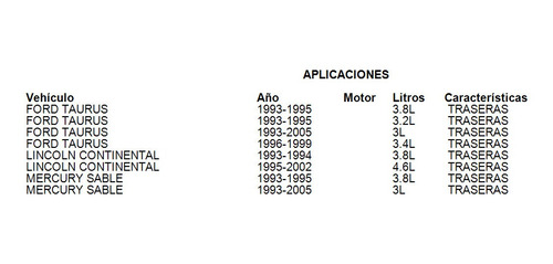 Balatas Traseras Ford Taurus 1993 3.2l Brembo Foto 3