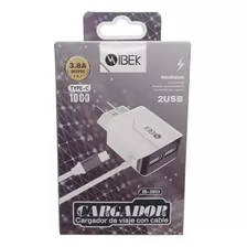 Cargador Tipo C 3.8a Ibek 2usb