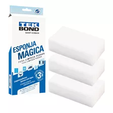 Kit 3x Esponja Magia Mágica Tekbond Limpeza Pesada Prática