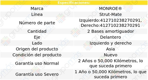 2 Bases De Amortiguadores Strut-mate Del Outback 10-14 Foto 3