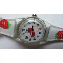 Reloj Quartz Frutilla Dakot Funciona Imperdible