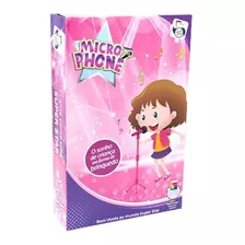 Microfone Infantil Com Pedestal Rosa Girls Pica Pau