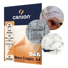 Bloco Croquis A4 Papel Manteiga 50 Folhas 40g Canson