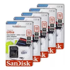 Kit 5 Cartão De Memória Sandisk Ultra 32gb Sdsquns-32g-gn3ma