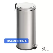 Lixeira Grande C/pedal Tramontina Inox 30l 94538/130 Cozinha Cor Cinza