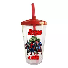 25 Copos Twister 400ml Personalizado Infantil Super Heróis