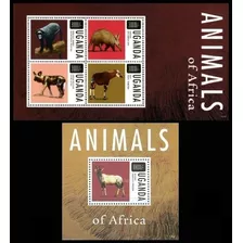 Fauna - Animales De Africa - Uganda - Hojita + Block Mint