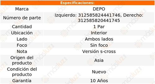 Kit Calaveras Int S/foco Suzuki Sx4 14/17 Depo Foto 4