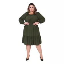 Vestido Feminino Curto Manga Longa Moda Evangélica Elegante