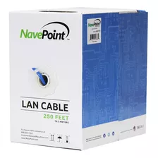 Navepoint Cat6 (cca), 250 Pies, Azul, Cable Ethernet Sólido 