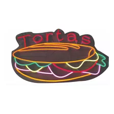 Letrero Neon Flex Tortas 60*40cm Base Acrílico. 