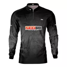 Camisa De Pesca Brk Peacockbass Amazônia Cinza Com Uv50+