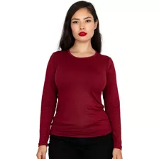 Blusa Lisa Manga Larga Basica Promocional Sublimar Curvy